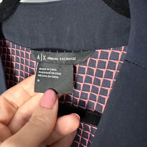 AX Armani Exchange Womens Jam Red Surplice V Neck Checked Jumpsuit Size 0 - Picture 5 of 6